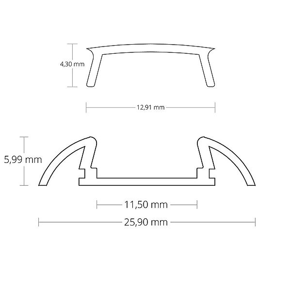 tktrading24 LED-Stripe-Profil GX-PO17 LED AUFBAU-Profil 200 günstig online kaufen