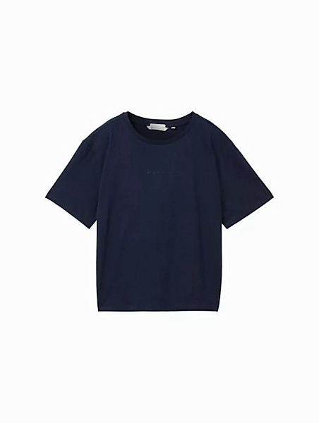 TOM TAILOR Denim T-Shirt, mit Minimalprint und seitlichem Knoten günstig online kaufen