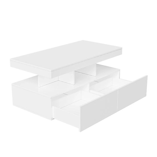 PXloue Couchtisch Hochglanz-Sofatisch Beistelltisch mit LED-Beleuchtung 104 günstig online kaufen