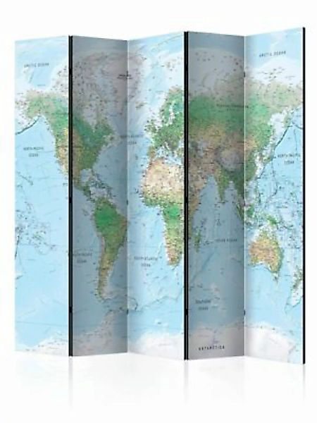 artgeist Paravent World Map [Room Dividers] mehrfarbig Gr. 225 x 172 günstig online kaufen