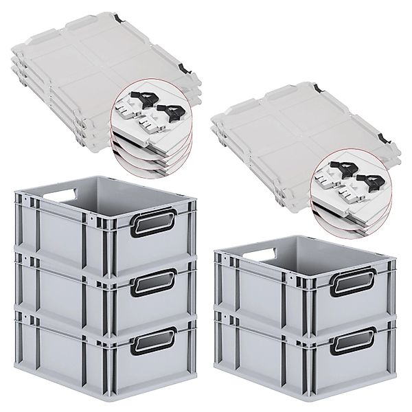 PROREGAL SuperSparSet 5x Eurobox Nextgen Color Mit Scharnierdeckel HxBxT 17 günstig online kaufen