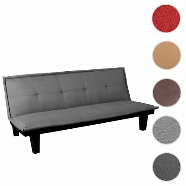 HWC Mendler 3er-Sofa mit Schlaffunktion, Textil grau günstig online kaufen