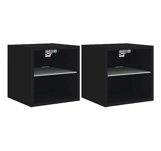 vidaXL TV-Wand TV-Wandschränke mit LED-Leuchten 2 Stk. Schwarz 30x28,5x30 c günstig online kaufen