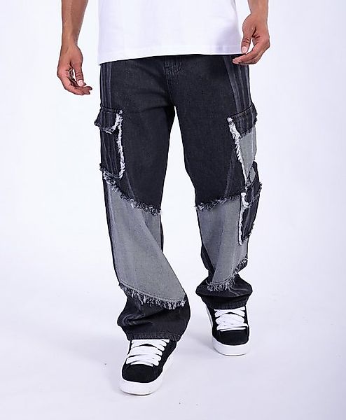 Denim House Relax-fit-Jeans Patchwork Baggy Jeans Bi-Color Loose Skater Jea günstig online kaufen
