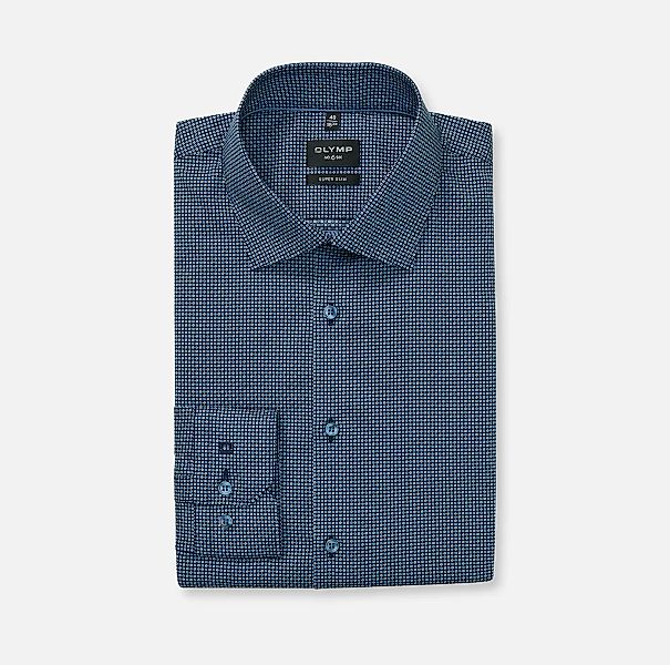 OLYMP Langarmhemd "No 6 six" super slim, New York Kentkragen, gemustert, Bu günstig online kaufen