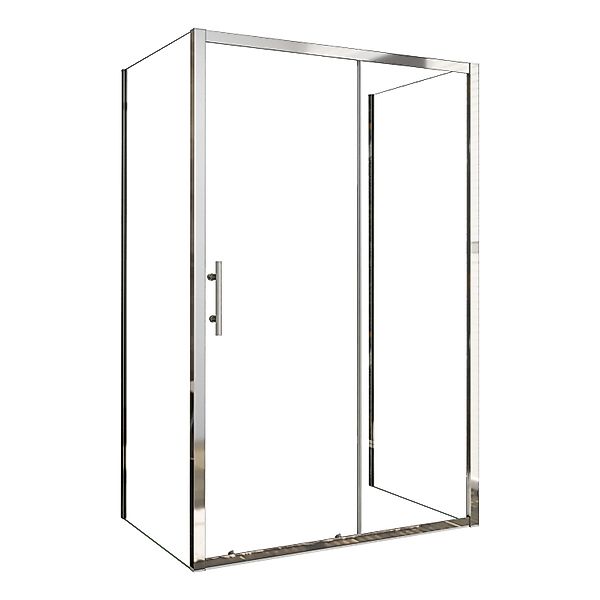 AICA U-Form Duschkabine 140x190cm Schiebetür mit 80x80x190cm Seitenwand 5mm günstig online kaufen