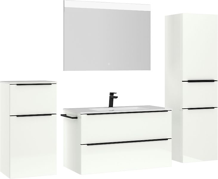 nobilia® Badmöbel-Set Levere, (4-St., vormontiert, mit günstig online kaufen