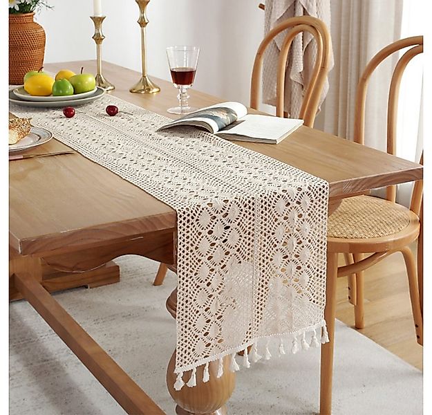 NUODWELL Tischläufer Tischläufer Boho, Hochzeit Tischdecke, Vintage Tassel günstig online kaufen