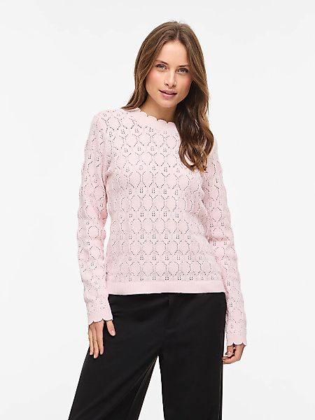 Vila Rundhalspullover "VILOWEN L/S POINTELLE KNIT TOP/PB" günstig online kaufen