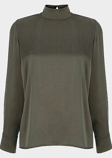 Alba Moda Langarmbluse "Satinbluse Satinbluse mit Stehkragen" günstig online kaufen