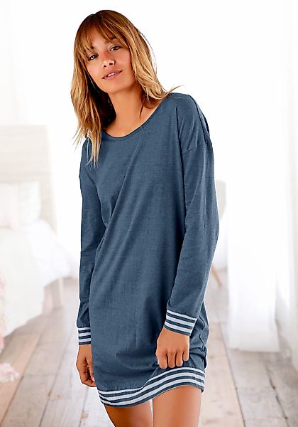 Arizona Nachthemd 1-teilig, mit gestreiften Bündchen günstig online kaufen