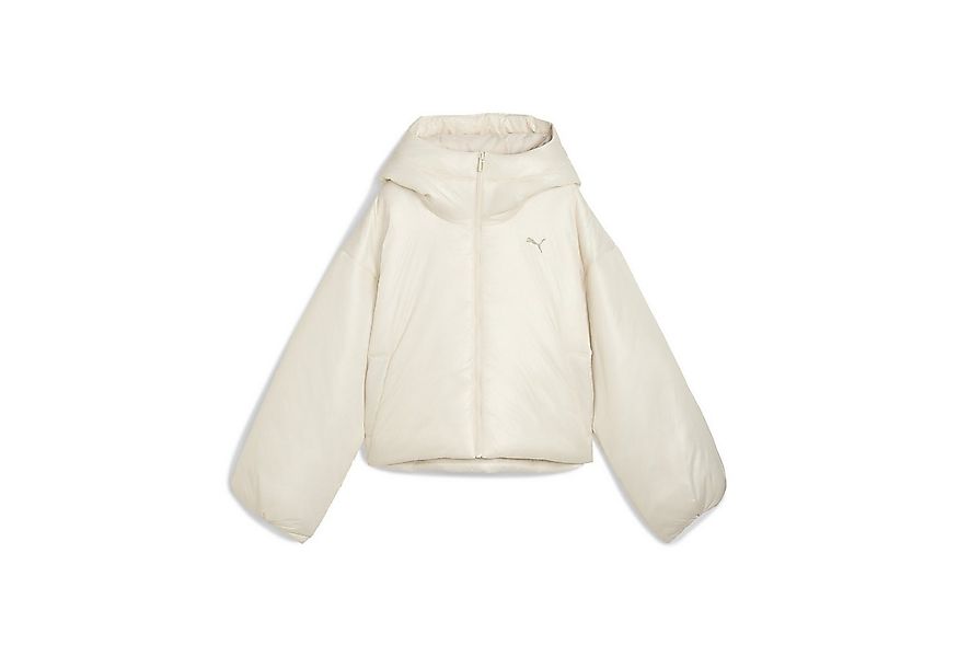 PUMA Winterjacke Wardrobe Essentials Shiny Wattierte Kapuzenjacke Damen günstig online kaufen