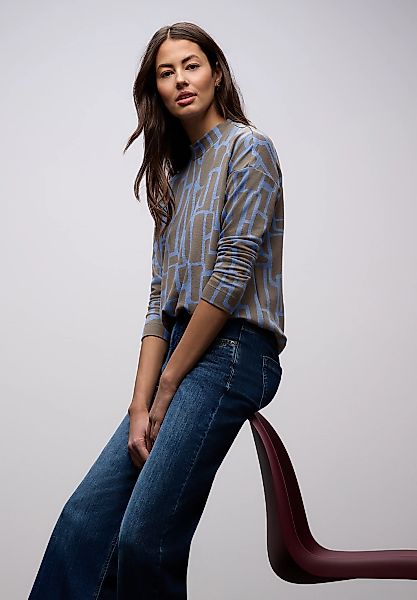 STREET ONE Print-Shirt mit Tunnelzug und grafischem Allover-Print günstig online kaufen