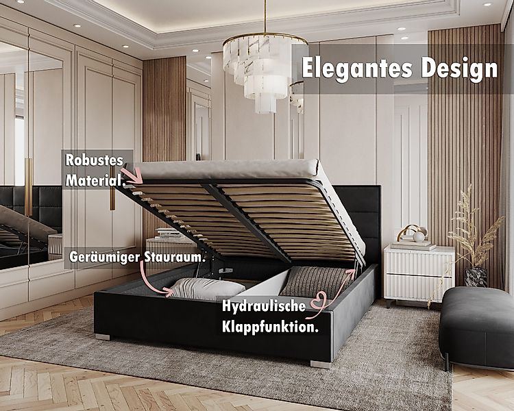FDM Polsterbett Bettgestell Bettrahmen 120x200, 140x200, günstig online kaufen