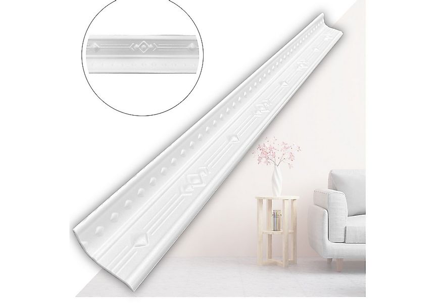 IKHEMalarka Deckenleiste Stuckleisten aus XPS Polystyrol – weiße Zierleiste günstig online kaufen