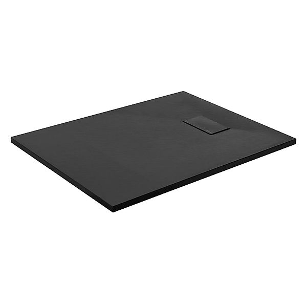 LuxeBathDuschwanne 100x80 cm Schwarz aus SMC Höhe 30mm Schiefer-Optik günstig online kaufen