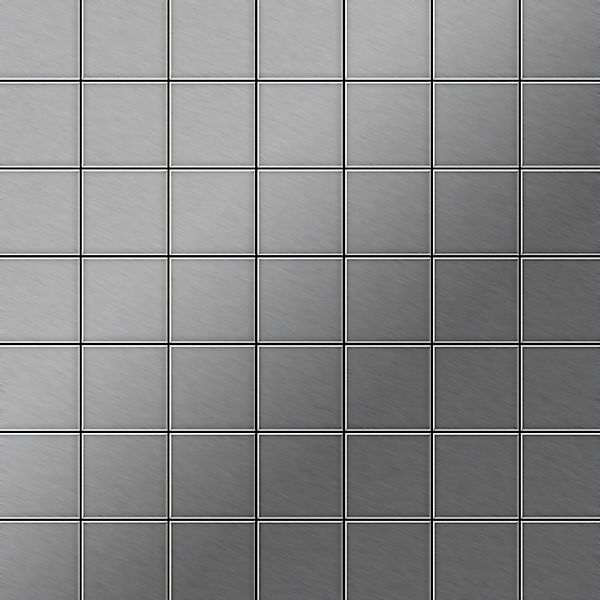 ALLOY Mosaik Fliese Massiv Metall Edelstahl Gebürstet Grau 1,6mm Stark Atti günstig online kaufen