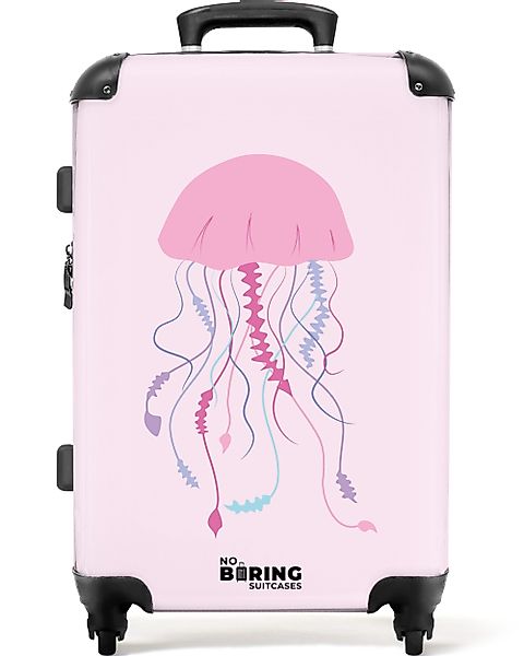 NoBoringSuitcases.com© Hartschalen-Trolley Rosa mit Quallen 67 günstig online kaufen