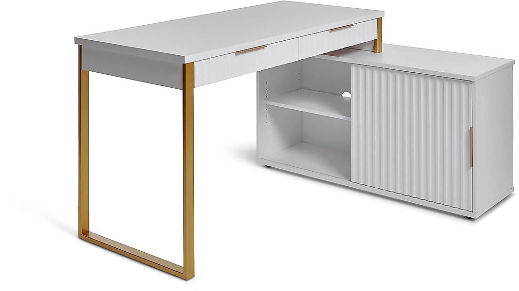 Jahnke Eckschreibtisch »CARVE C 145 E« 1 Stk. tlg. wechselseitig montierbar günstig online kaufen