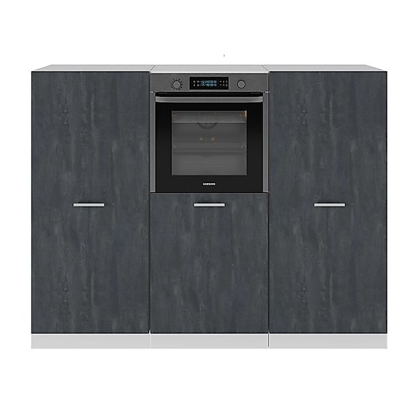 Vicco R-Line Einbauküche aus der  Schwarz Beton/Weiß 180 cm ohne Arbeitspla günstig online kaufen