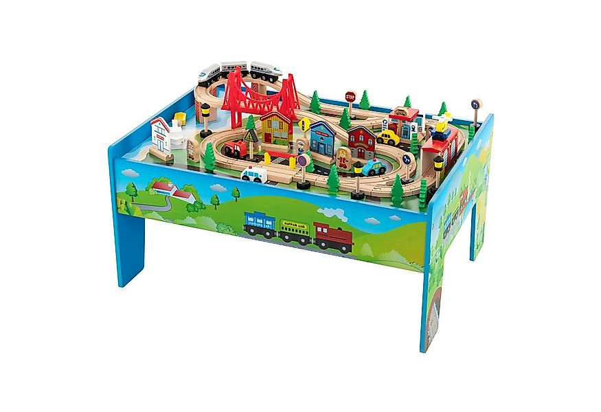 COSTWAY Spielzeug-Eisenbahn, (80-tlg), umkehrbar&abnembar, Holz günstig online kaufen