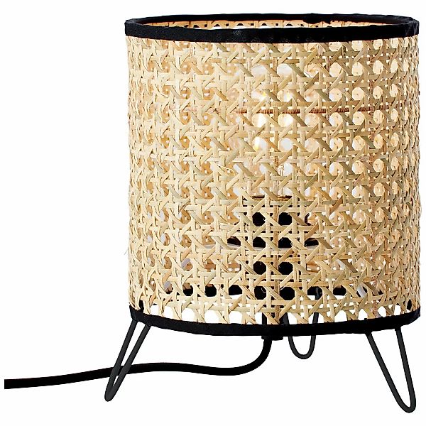 Brilliant Tischleuchte Wiley Ø 17,5 cm Metall-Rattan günstig online kaufen