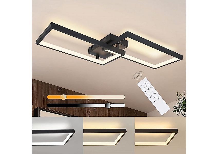 Nettlife LED Deckenleuchte Schwarz Deckenlampe 40W aus Metall Modern, Dimmb günstig online kaufen