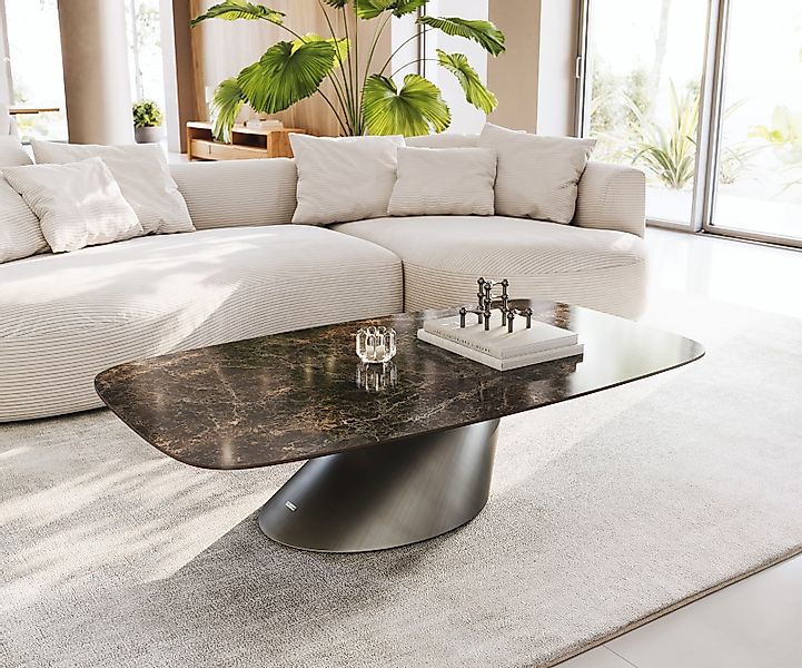 Couchtisch Edge Boot 140x80 cm Keramik Laminam® Emperador Extra Lucidato Du günstig online kaufen