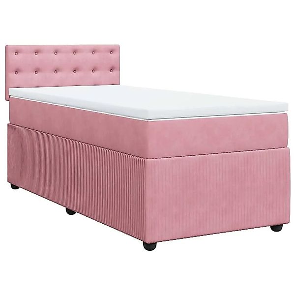 vidaXL Boxspringbett mit Matratze Rosa 100x200 cm Samt 3287679 günstig online kaufen