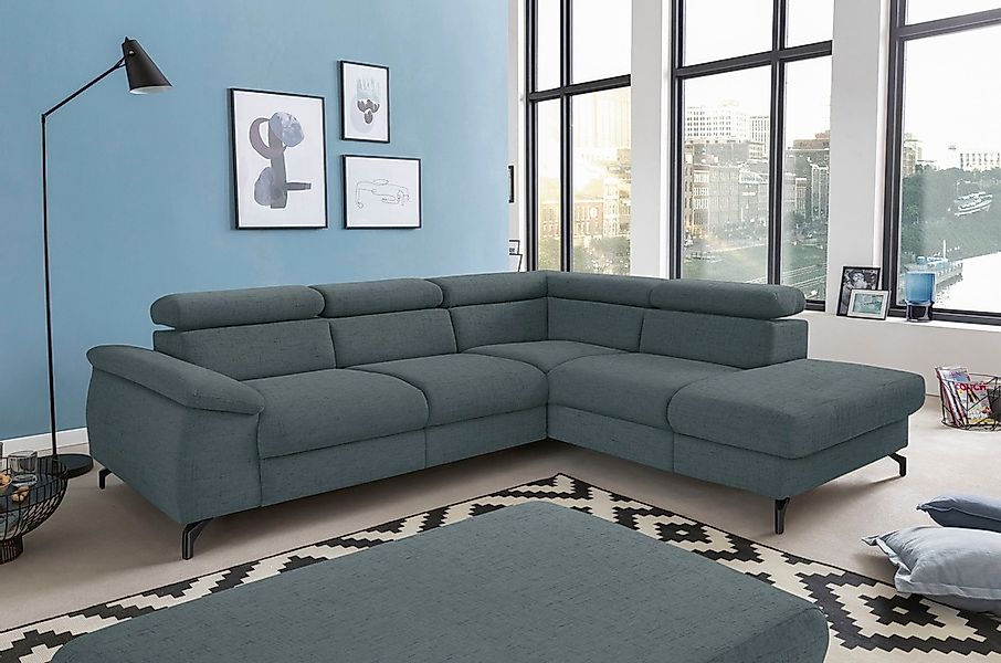 COTTA Ecksofa "Kitty L-Form, B: 249 cm" mit Kopfteilverstellung, optional B günstig online kaufen