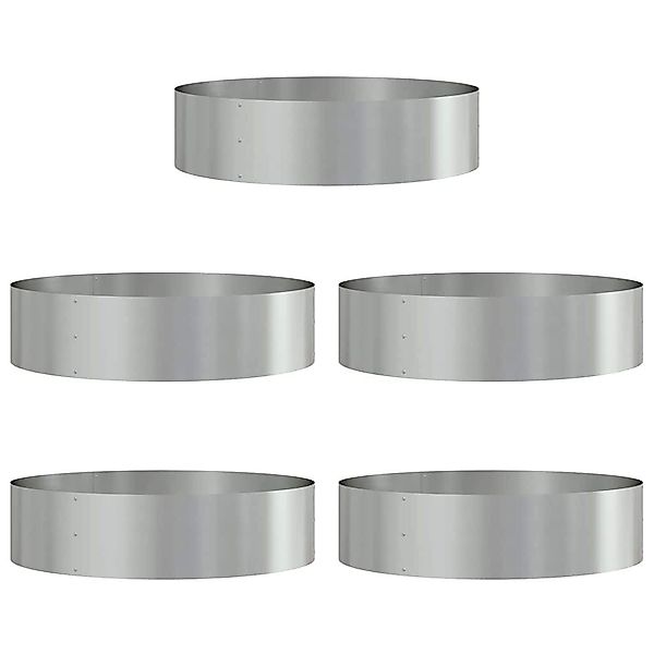 vidaXL Blumentopf Garten-Pflanzgefäß 5 pcs Silber günstig online kaufen