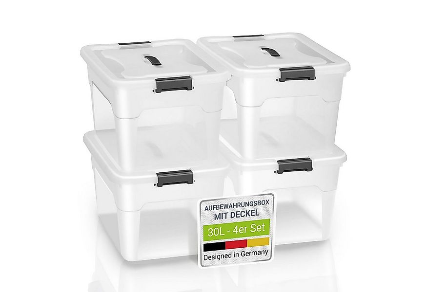 Juskys Aufbewahrungsbox (4 St), stabil, verschließbar und pflegeleicht günstig online kaufen