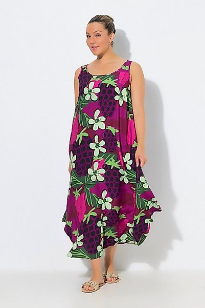 Ulla Popken Maxikleid Midikleid Blüten A-Linie Rundhals ärmellos günstig online kaufen