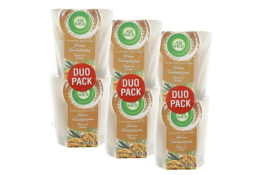 Air Wick Duftkerze 3 x Air Wick Wohlfühl Duftkerze Warme Vanilleplätzchen D günstig online kaufen