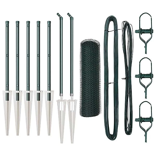 vidaXL Zaunpfosten Grün 10 x 0,4 m 13 mm Mesh Stahl und PVC 3353042 günstig online kaufen