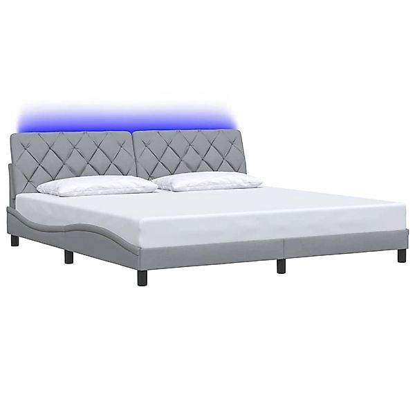 vidaXL Bettgestell mit LED ohne Matratze Hellgrau 200x200 cm Stoff 3310692 günstig online kaufen