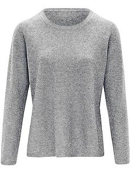 Rundhals-Pullover aus Schurwolle und Kaschmir Peter Hahn grau günstig online kaufen