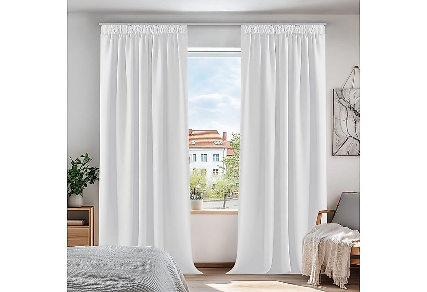 Deconovo Verdunkelungsvorhang Gardinen mit Kräuselband Blickdicht Vorhänge günstig online kaufen