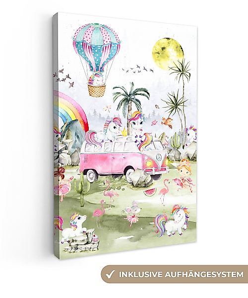 OneMillionCanvasses® Leinwandbild Einhorn - Regenbogen - günstig online kaufen