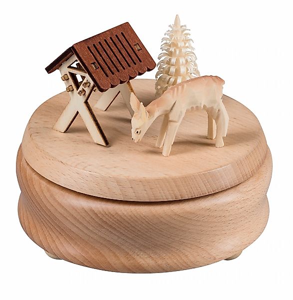 SAICO Original Spieluhr "Reh mit Futterkrippe" 12x11x11 cm günstig online kaufen