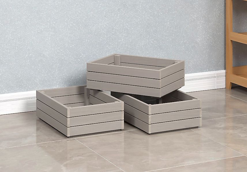 INTER-FURN Schublade "Arona Holzkisten" 3 Stk. tlg. 3er Set Massivholzkiste günstig online kaufen