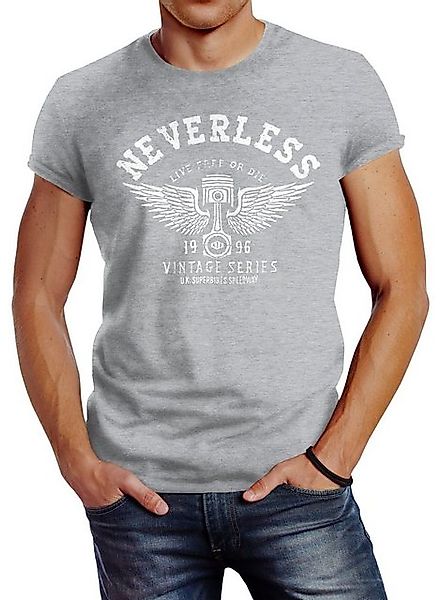 Neverless Print-Shirt Herren T-Shirt Biker Motorrad günstig online kaufen
