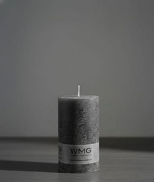 Stumpenkerze Rustikal Höhe 11 cm, Durchmesser 10 cm Grau günstig online kaufen