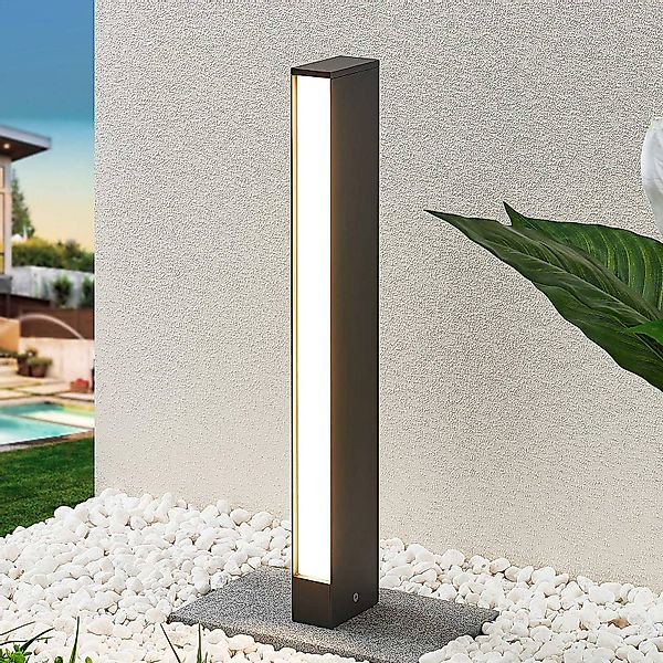 Lucande LED-Wegeleuchte Lirka, dunkelgrau, Metall, 60 cm günstig online kaufen