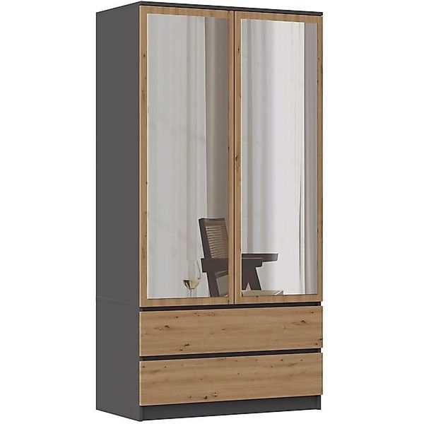 Beautysofa Drehtürenschrank Rubin (2 Außenschubladen, 90 günstig online kaufen