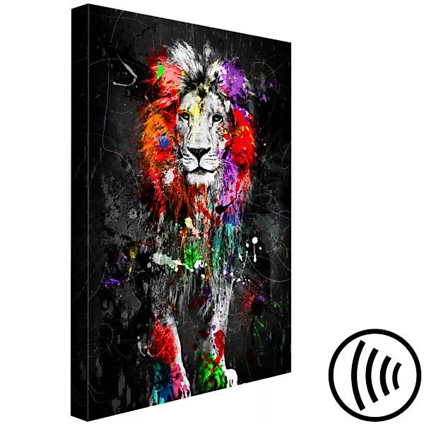 Leinwandbild Colourful Animals: Lion (1 Part) Vertical XXL günstig online kaufen