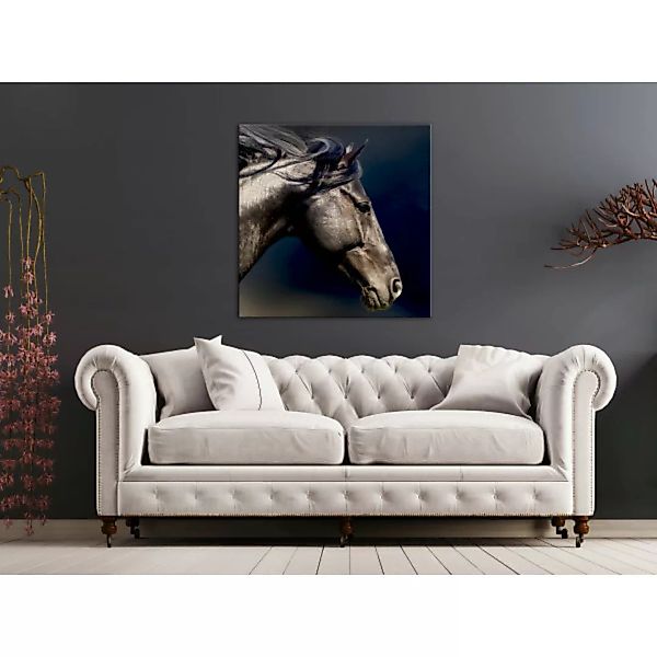 Bild auf Leinwand Verwehte Mähne - künstlerisches Foto mit einem Pferde-Det günstig online kaufen