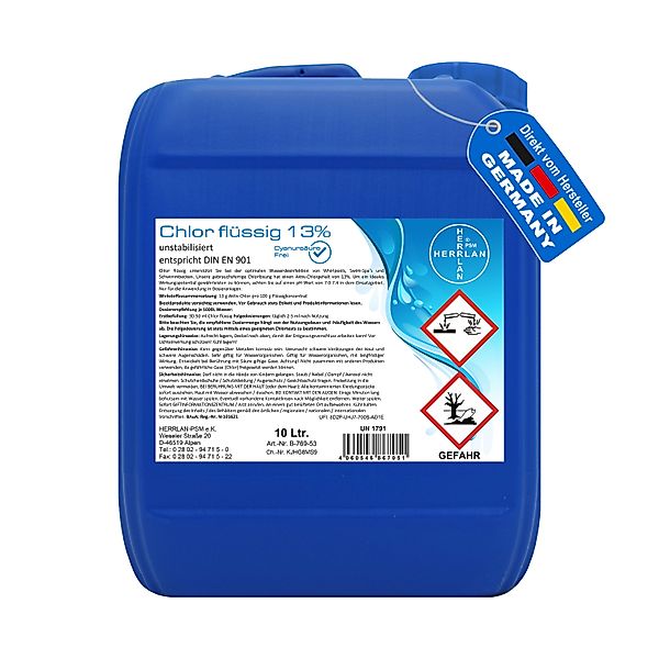 HERRLAN Poolpflege Chlor flüssig, (10 Liter, günstig online kaufen