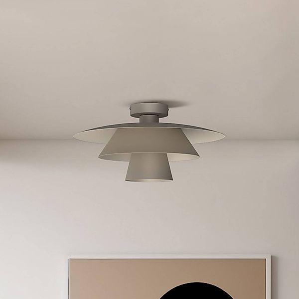 Deckenleuchte Plato, beige, Metall, Ø 38 cm, E27 günstig online kaufen