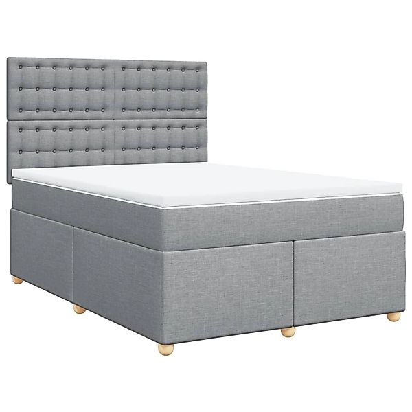 vidaXL Boxspringbett mit Matratze Hellgrau 160x200 cm Stoff 3291345 günstig online kaufen